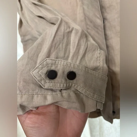 TOMMY BAHAMA Relax 100% Linen Khaki Safari
Field Utility Hooded Jacket S B1 - Picture 6 of 8